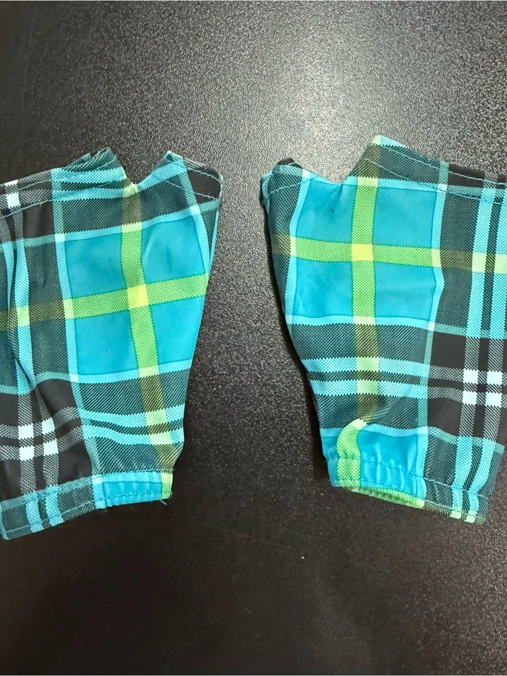 Kids Blue Plaid Dance Costume with Black Tie and Suspenders